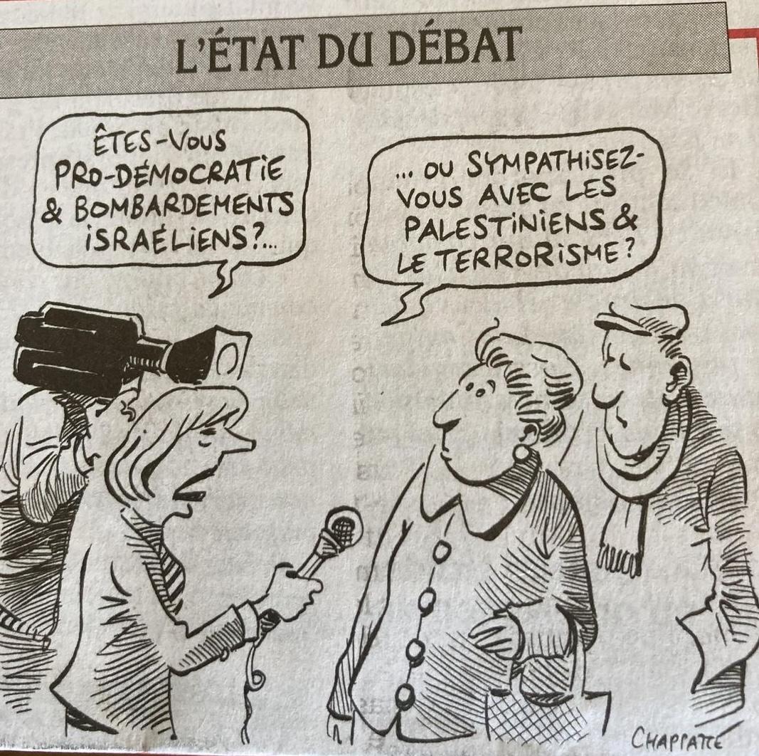 état du débat, pro démocrate ou pro palestinien